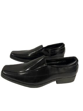 Men’s Royal Shoes Black Leather Slip On Oxford Dress Shoes Size 8 US!